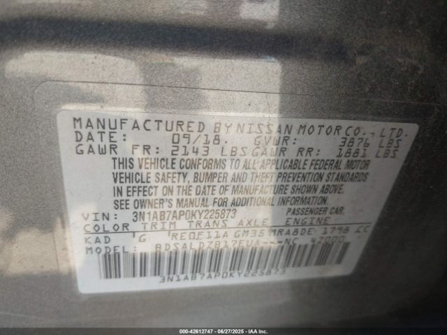 2019 NISSAN SENTRA 3N1AB7AP0KY225873 Photo 8