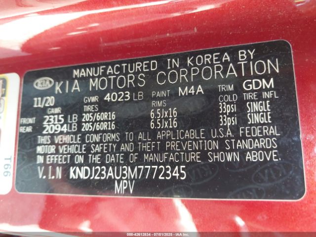 2021 KIA SOUL KNDJ23AU3M7772345 Photo 8