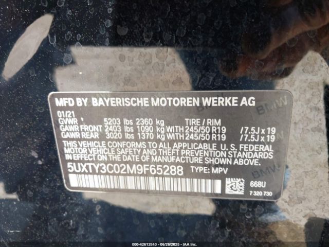 2021 BMW X3 5UXTY3C02M9F65288 Photo 8