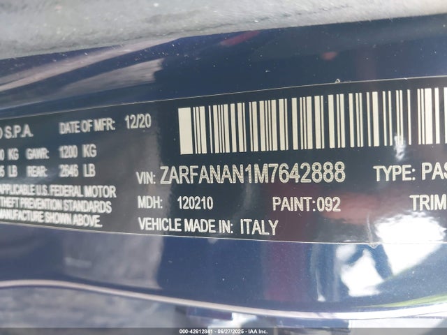 ZARFANAN1M7642888 Alfa Romeo giulia (952)