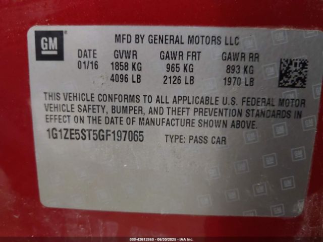 2016 CHEVROLET MALIBU 1G1ZE5ST5GF197065 Photo 8