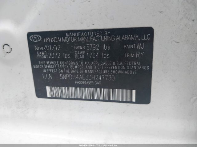 2013 HYUNDAI ELANTRA 5NPDH4AE3DH247730 Photo 8