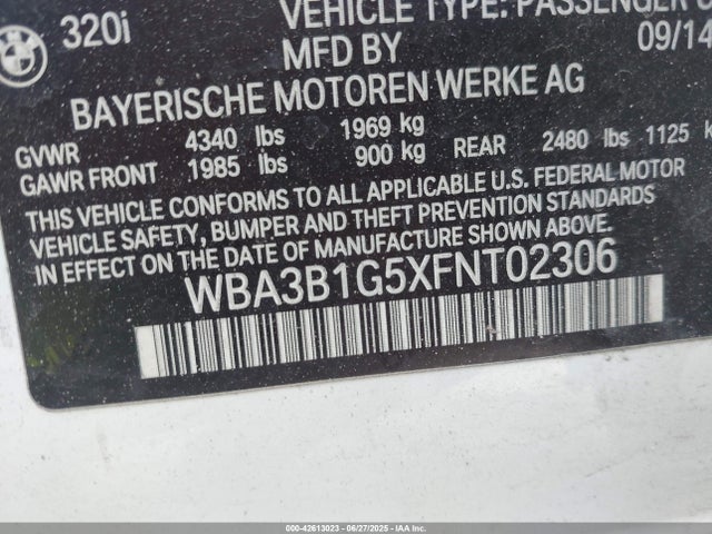 WBA3B1G5XFNT02306 BMW 320i