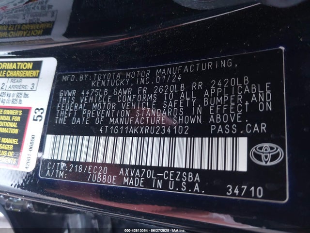 4T1G11AKXRU234102 Toyota a25a-fks