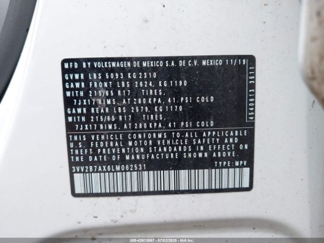 2020 VOLKSWAGEN TIGUAN 3VV2B7AX6LM062531 Photo 8