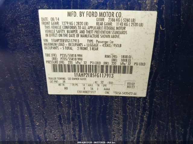 Ford 2015 2015 1FAHP2E85FG117913 Image 9