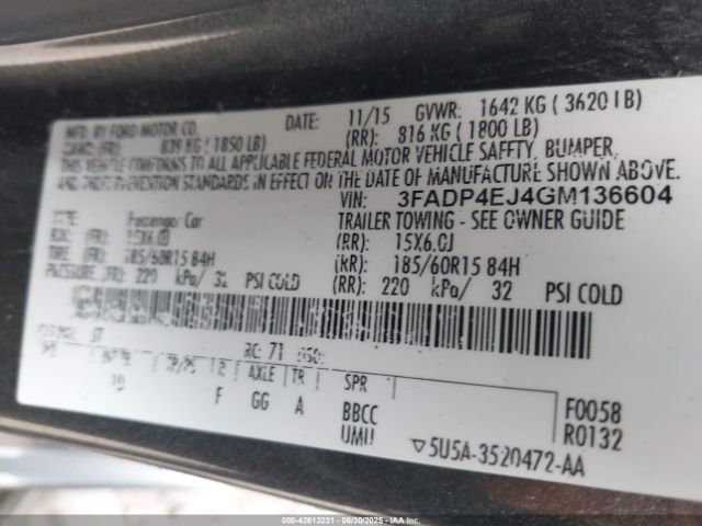 2016 FORD FIESTA 3FADP4EJ4GM136604 Photo 8