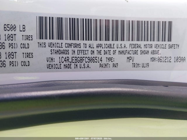 Jeep Grand Cherokee Limited 2015 1C4RJEBG8FC906514 Image 9