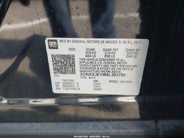 Chevrolet lyx 2021 3GNAXJEV8ML393790 Image 9