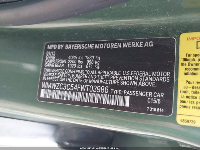 2015 MINI COUNTRYMAN WMWZC3C54FWT03986 Photo 8