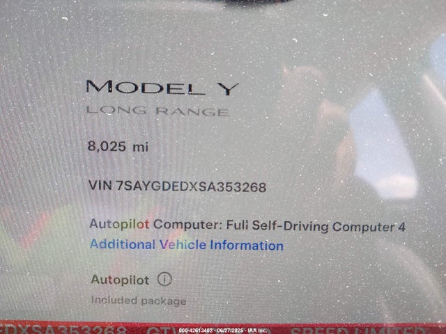 2025 TESLA MODEL Y 7SAYGDEDXSA353268 Photo 6