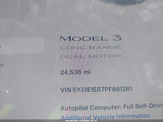 2023 TESLA MODEL 3 5YJ3E1EB7PF661261 Photo 6
