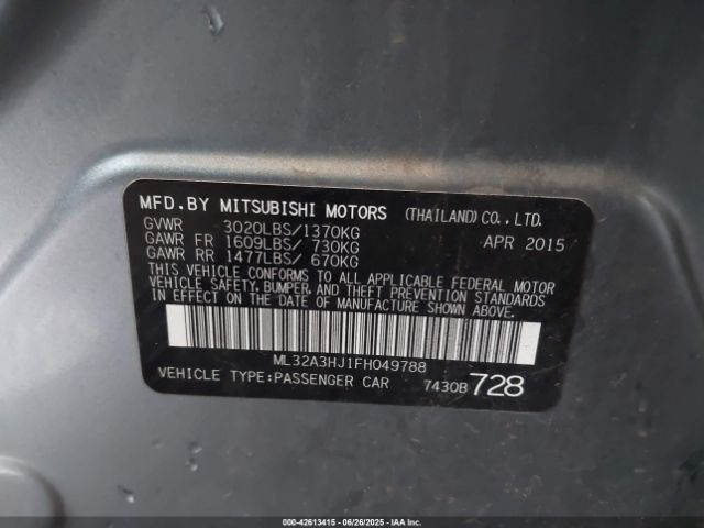 2015 MITSUBISHI MIRAGE ML32A3HJ1FH049788 Photo 8