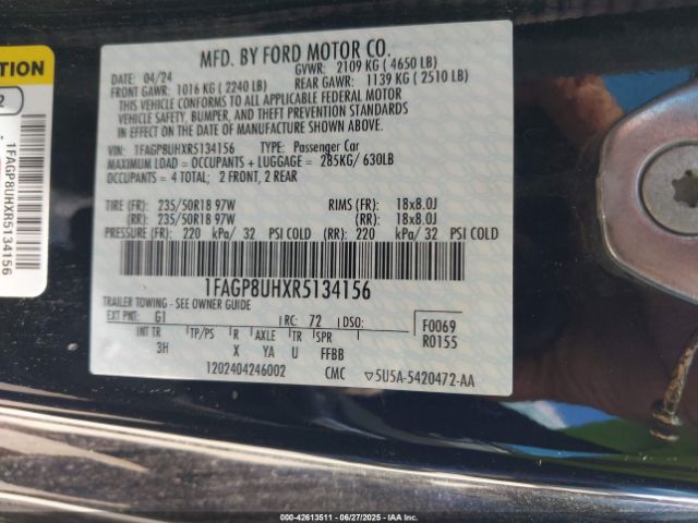 2024 FORD MUSTANG 1FAGP8UHXR5134156 Photo 8
