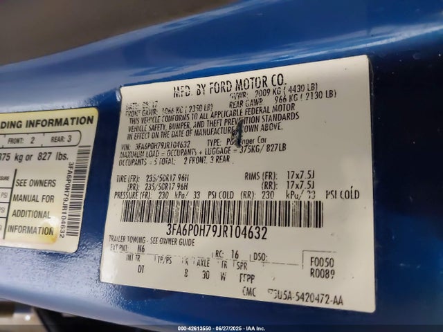 3FA6P0H79JR104632 Ford 2018
