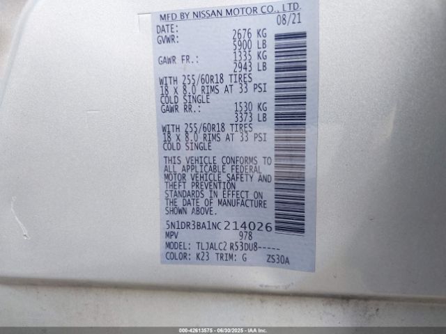 2022 NISSAN PATHFINDER 5N1DR3BA1NC214026 Photo 8