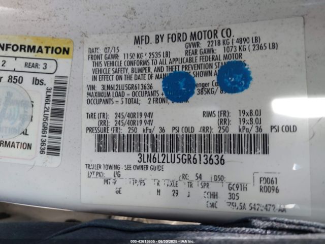 2016 LINCOLN MKZ HYBRID 3LN6L2LU5GR613636 Photo 8