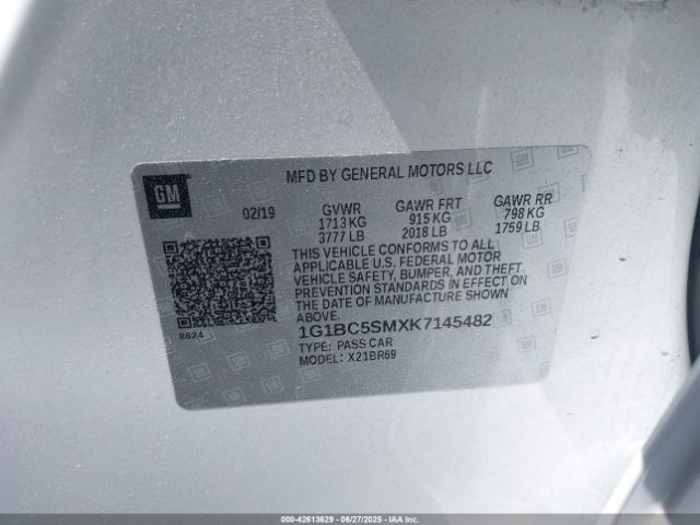 2019 CHEVROLET CRUZE 1G1BC5SMXK7145482 Photo 8