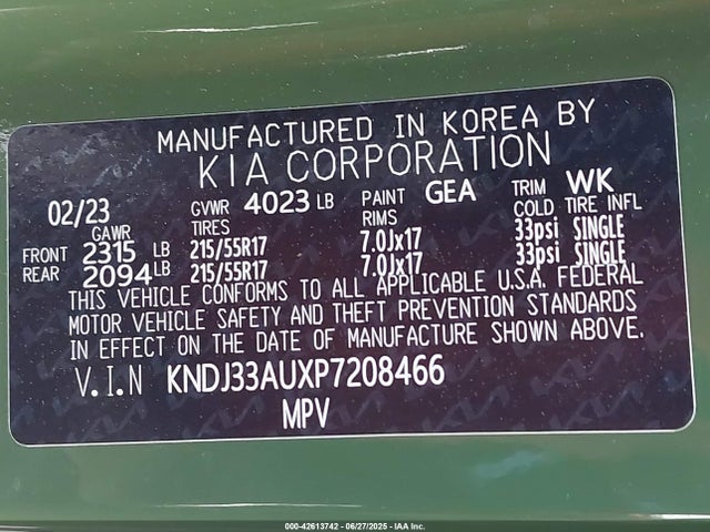 KNDJ33AUXP7208466 KIA mpi nu