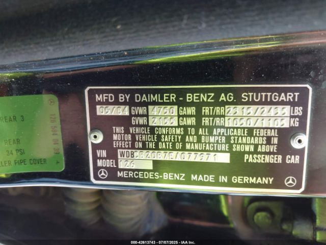 1984 MERCEDES-BENZ 300 WDBCB20B7EA077971 Photo 8