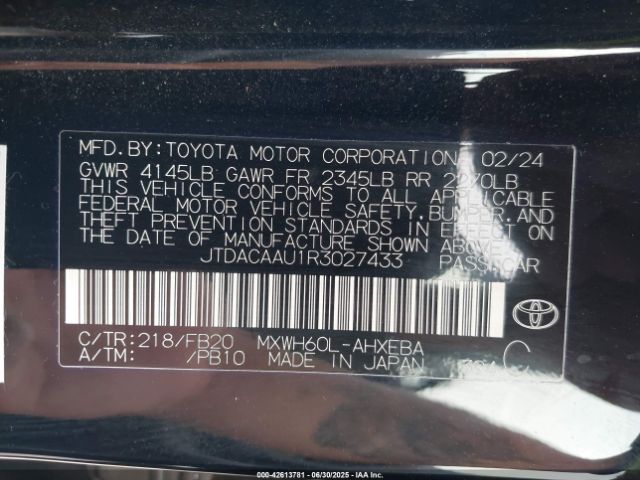 2024 TOYOTA PRIUS JTDACAAU1R3027433 Photo 8