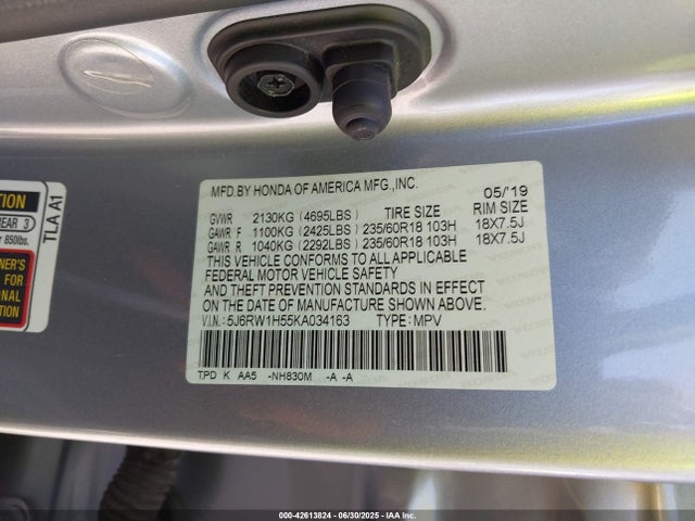 5J6RW1H55KA034163 Honda l15be