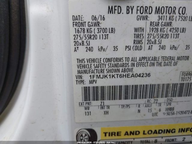 2017 FORD EXPEDITION EL 1FMJK1KT6HEA04236 Photo 8