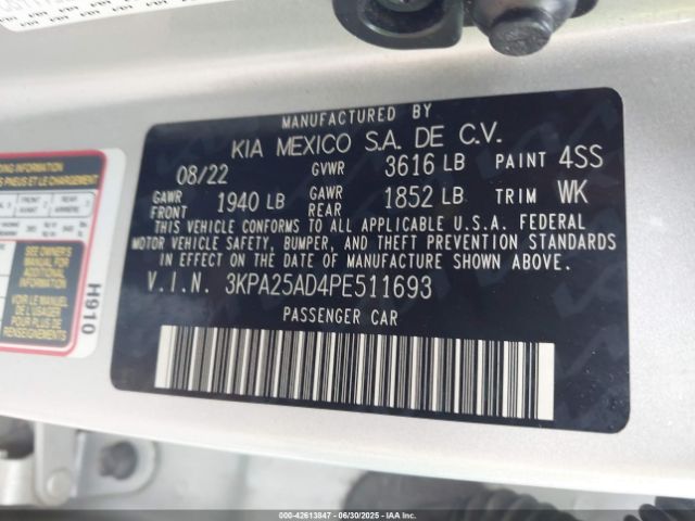 2023 KIA RIO 5-DOOR 3KPA25AD4PE511693 Photo 8