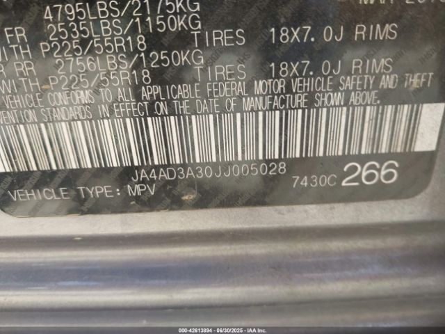 2018 MITSUBISHI OUTLANDER JA4AD3A30JJ005028 Photo 8