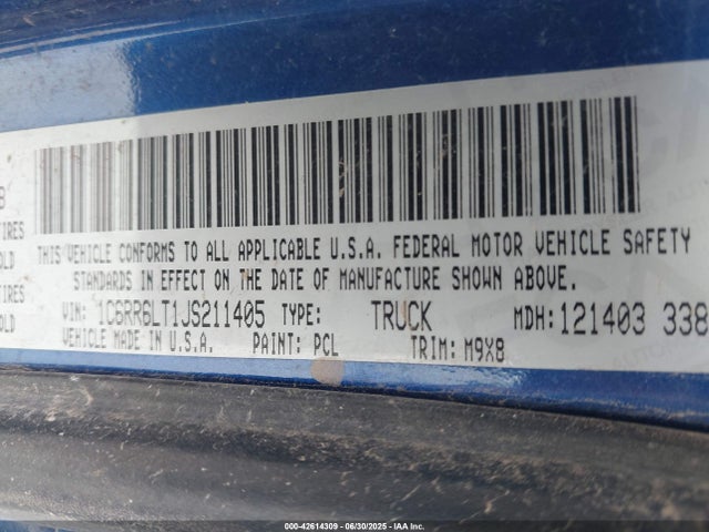 RAM 1500 2018 1C6RR6LT1JS211405 Image 9
