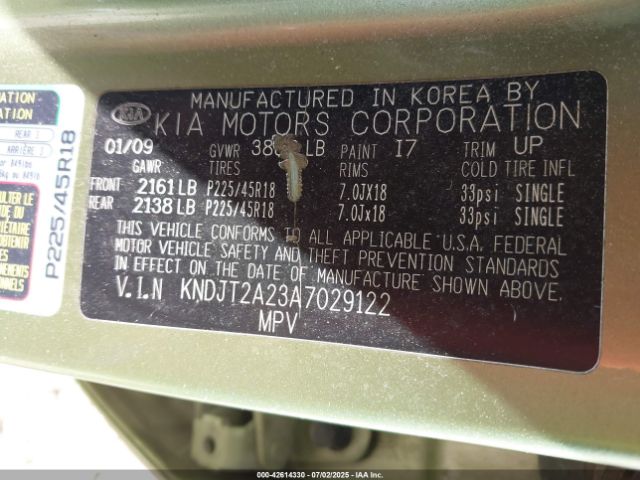 2010 KIA SOUL KNDJT2A23A7029122 Photo 8