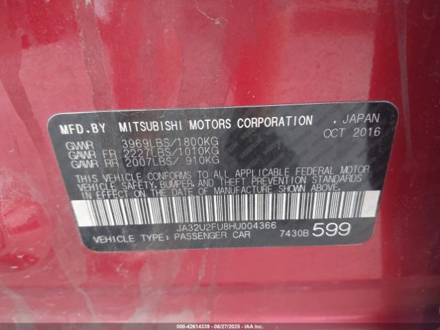 2017 MITSUBISHI LANCER JA32U2FU8HU004366 Photo 8