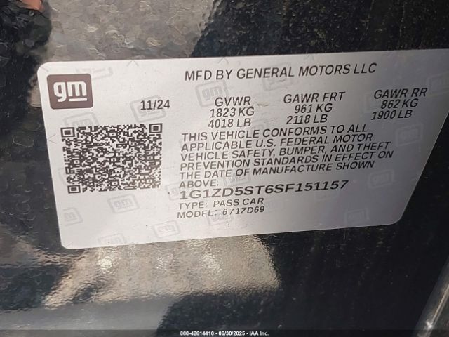 1G1ZD5ST6SF151157 Chevrolet lfv