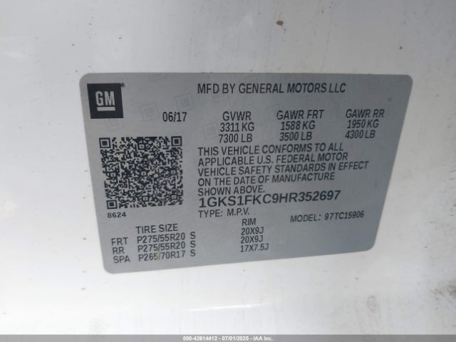 2017 GMC YUKON XL 1GKS1FKC9HR352697 Photo 8