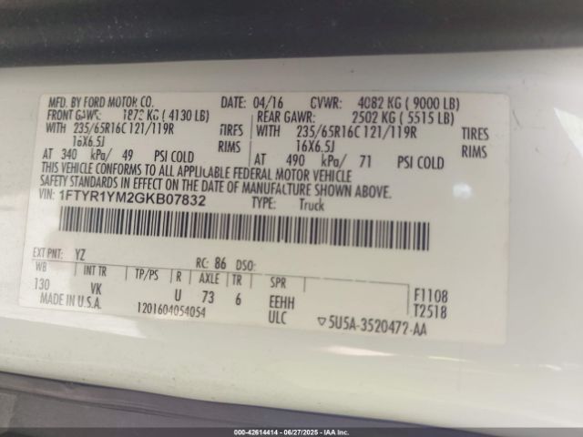 2016 FORD TRANSIT-250 1FTYR1YM2GKB07832 Photo 8