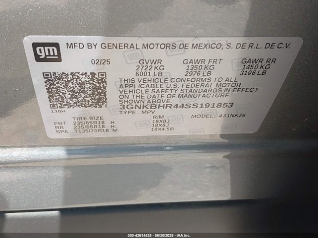 3GNKBHR44SS191853 Chevrolet lsy
