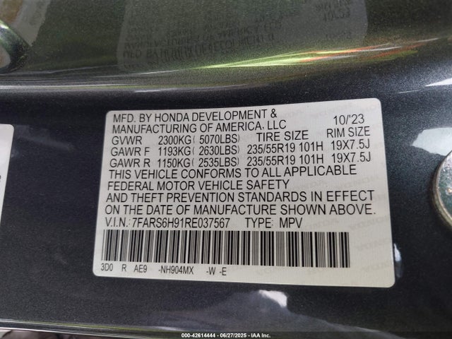 7FARS6H91RE037567 Honda lfc3