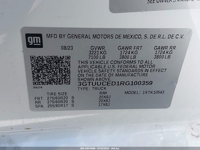 3GTUUCED1RG100359 GMC l84