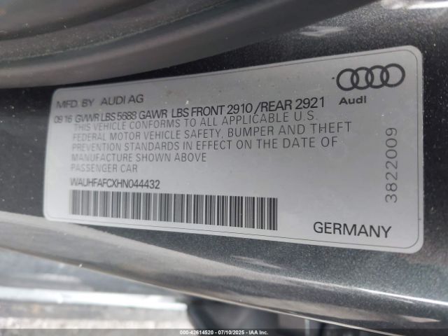2017 AUDI S6 WAUHFAFCXHN044432 Photo 8