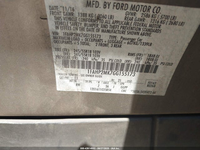 1FAHP2MK7GG155173 Ford 2016
