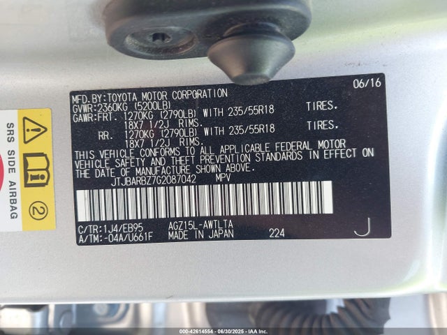 JTJBARBZ7G2087042 Lexus 8ar-fts