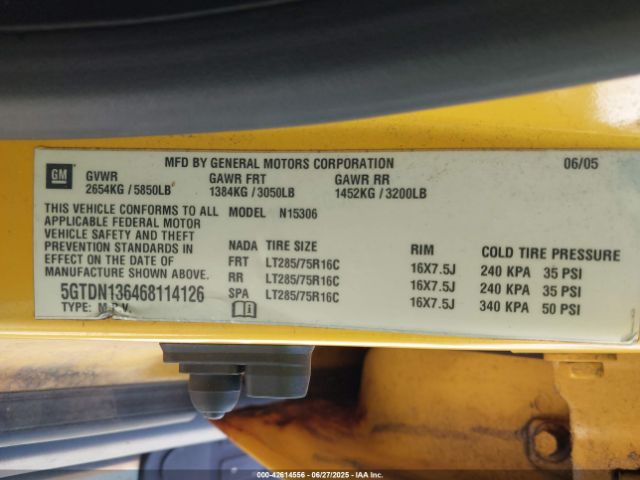 2006 HUMMER H3 SUV 5GTDN136468114126 Photo 8