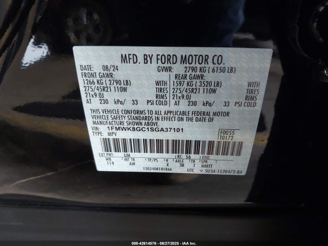 1FMWK8GC1SGA37101 Ford gtdi