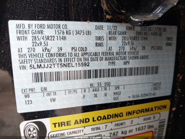 5LMJJ2TT5NEL15592 Lincoln gtdi