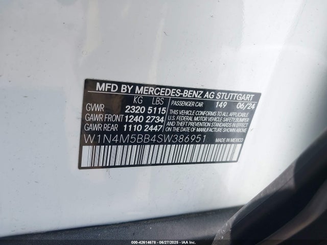 W1N4M5BB4SW386951 Mercedes-Benz m260