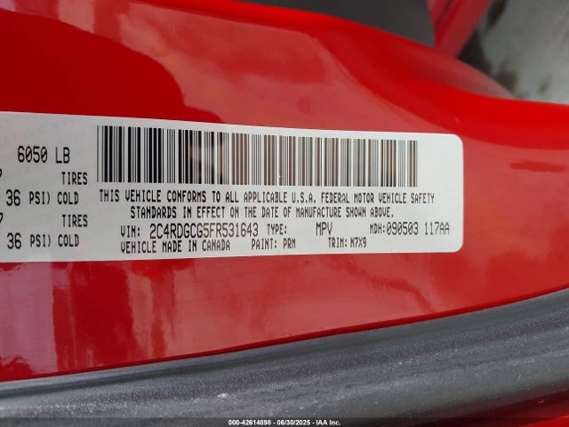 Dodge 2015 2015 2C4RDGCG5FR531643 Image 9
