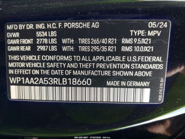 2024 PORSCHE MACAN WP1AA2A53RLB18660 Photo 8