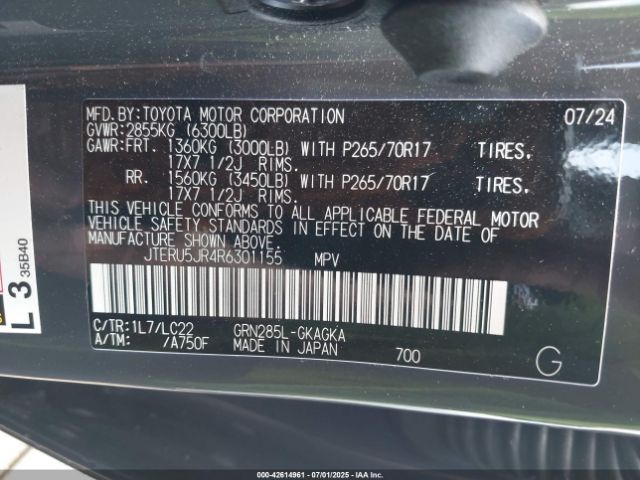 2024 TOYOTA 4RUNNER JTERU5JR4R6301155 Photo 8