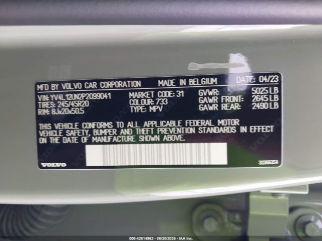 2023 VOLVO XC40 YV4L12UN2P2099041 Photo 8