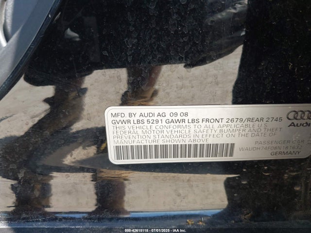 2008 AUDI A6 WAUDH74F08N181632 Photo 8